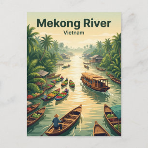 Mekong River Delta Cruise Vietnam Postcard