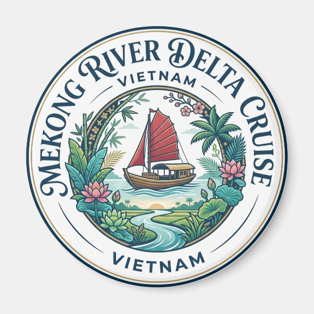 Mekong River Delta Vietnam Magnet (Front)