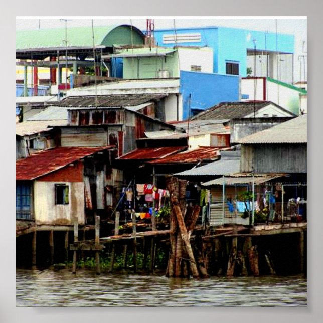 Mekong River Houses Poster (Front)