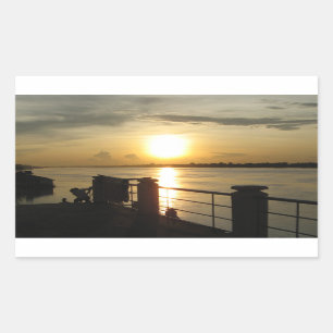 Mekong River Sunset ... Nong Khai, Isaan, Thailand Rectangular Sticker