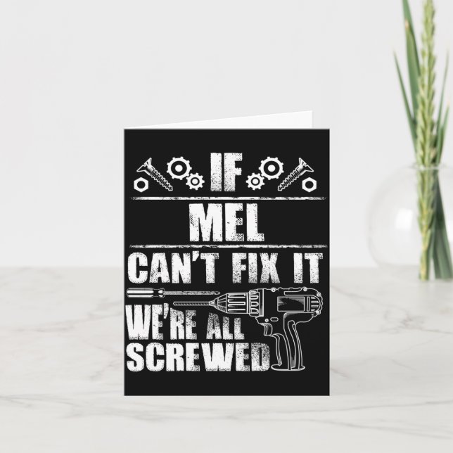 Mel Gift Name Fix Funny Birthday Personalised Dad Card (Front)