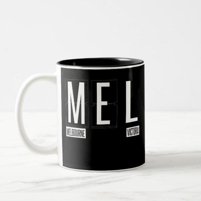 MEL - Melbourne - Victoria Australia Airport Code Two-Tone Coffee Mug (Left)