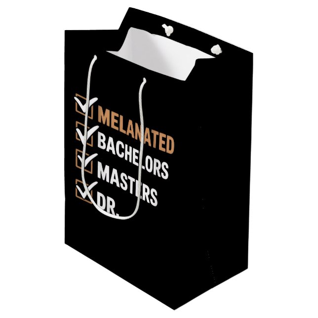Melanated Doctorate Graduation PhD EDD Bachelor  Medium Gift Bag (Front Angled)