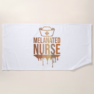 Melanated Nurse African-American Black National Beach Towel