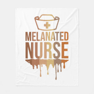 Melanated Nurse African-American Black National Fleece Blanket