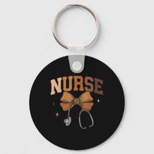 Melanated Nurse Black History Month Coquette Bow S Key Ring