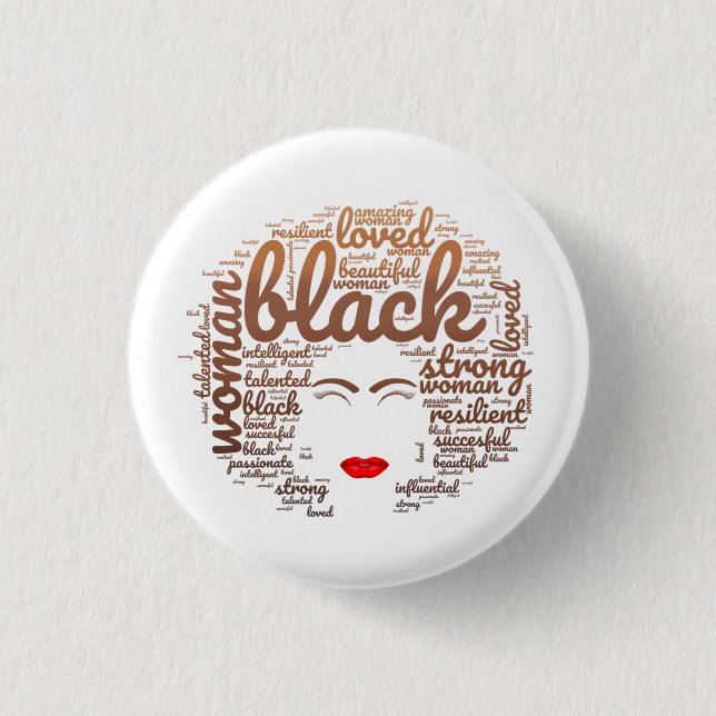 Melanated Strong Woman, Black History 3 Cm Round Badge (Front)