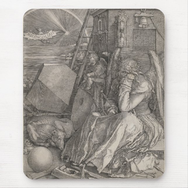 Melancholia I, Engraving by Albrecht Durer Mouse Mat (Front)