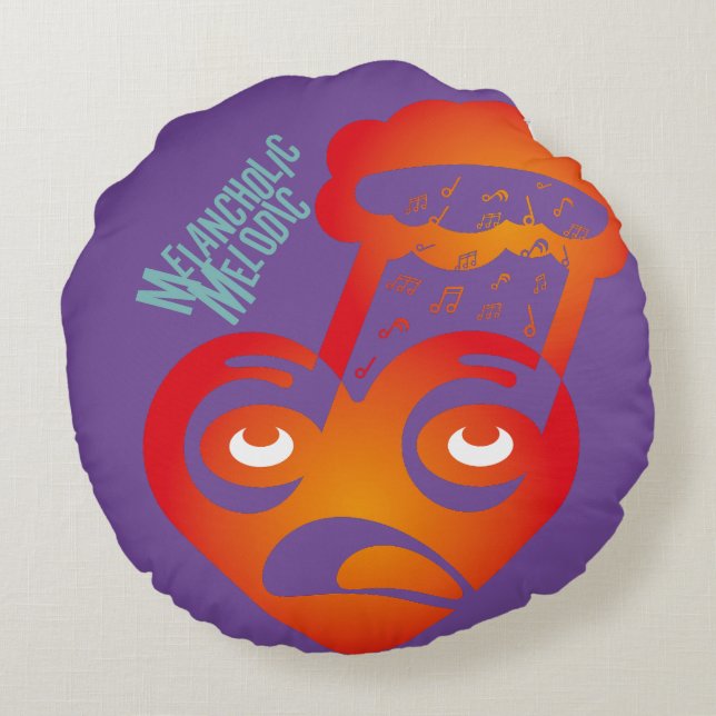 MELANCHOLIC MEDOLIC BY MASANSER PIXELAT ROUND CUSHION (Back)