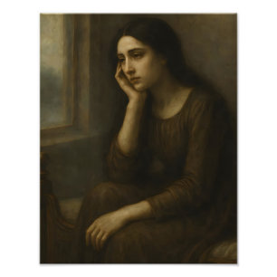 Melancholic Reflection – Timeless Classical Portr Photo Print