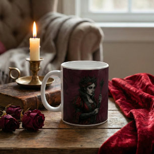 Melancholy Court Queen and Knight Gothic Fantasy Coffee Mug