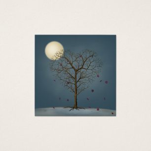 Melancholy Heart Shaped Tree Under the Full Moon