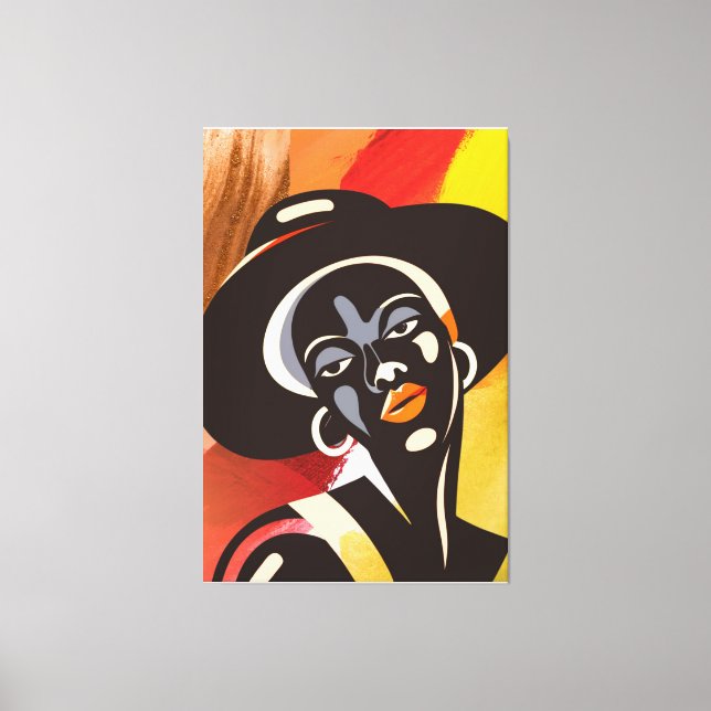 Melancholy in Abstraction: Female Silhouette Canvas Print (Front)