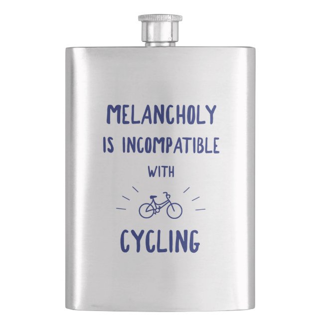 Melancholy Is Incompatible With Cycling Hip Flask (Front)