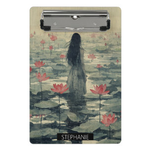 Melancholy Lotus Mist Watercolor (1) Mini Clipboard