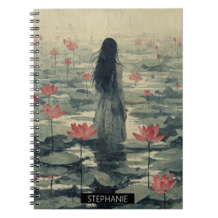 Melancholy Lotus Mist Watercolor (1) Notebook