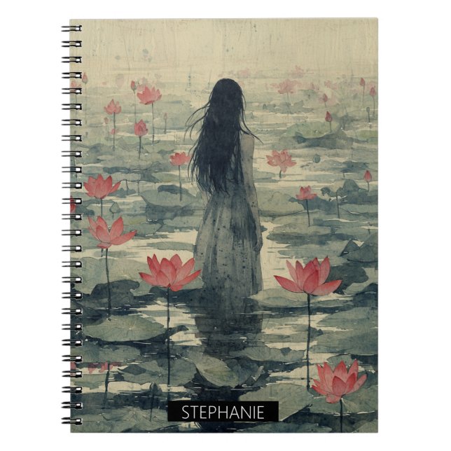 Melancholy Lotus Mist Watercolor (1) Notebook (Front)