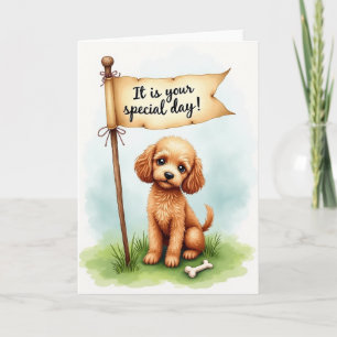 Melancholy Pup Birthday Wish Card