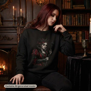 Melancholy Queen Gothic Dark Fantasy Portrait Sweatshirt
