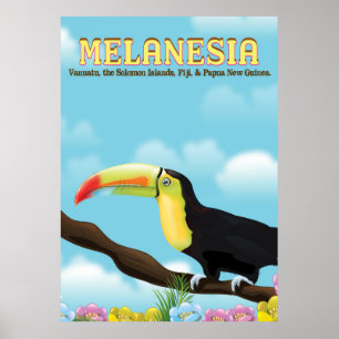 Melanesia Toucan travel poster
