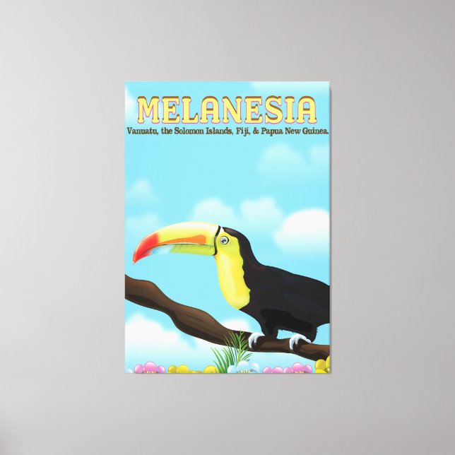 Melanesia Toucan travel poster Canvas Print (Front)