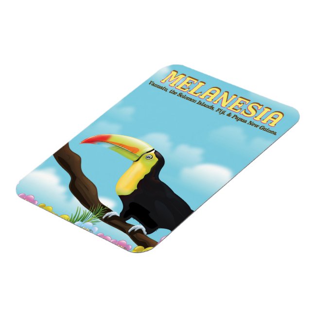 Melanesia Toucan travel poster Magnet (Left Side)