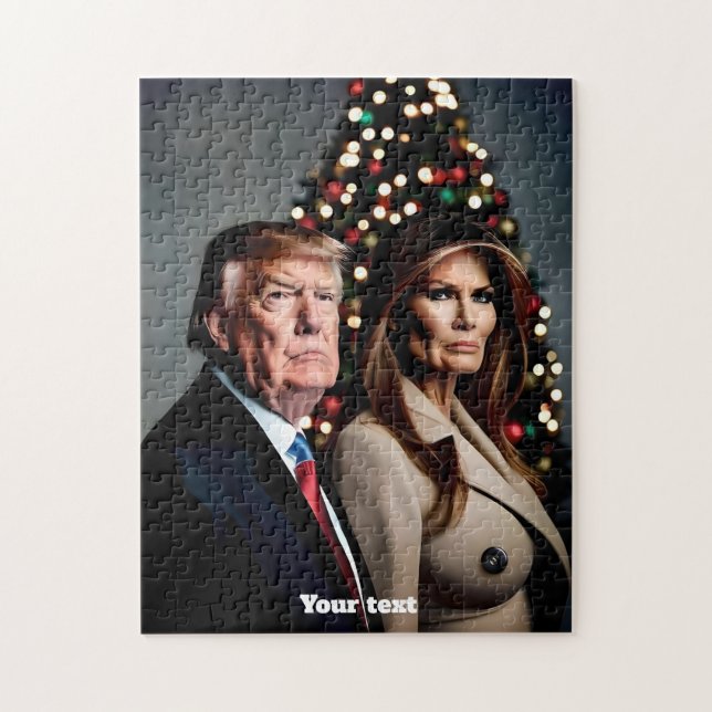 Melania and Donald Trump Christmas Jigsaw Puzzle (Vertical)