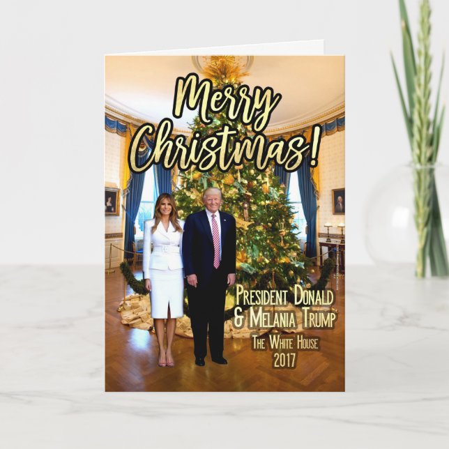 Melania & President Donald Trump Christmas Card (Front)