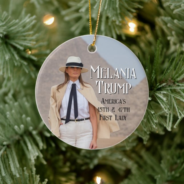 Melania Trump 47th First Lady 2024 Christmas Ceramic Tree Decoration (Tree)