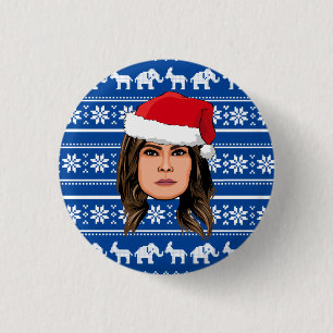 MELANIA TRUMP Christmas 3 Cm Round Badge