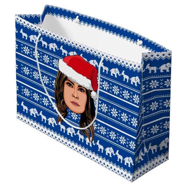 MELANIA TRUMP Christmas Large Gift Bag (Back Angled)