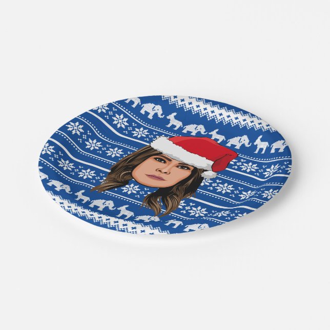 MELANIA TRUMP Christmas Paper Plate (Angled)