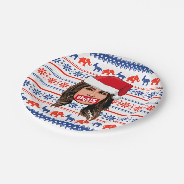 MELANIA TRUMP Christmas Paper Plate (Angled)