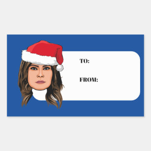 MELANIA TRUMP Christmas Rectangular Sticker