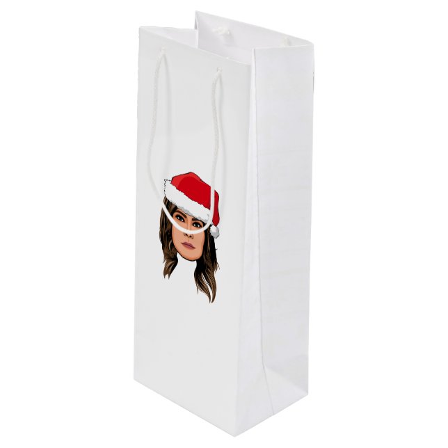 MELANIA TRUMP Christmas Wine Gift Bag (Front Angled)