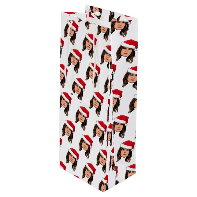 MELANIA TRUMP Christmas Wine Gift Bag (Front Angled)