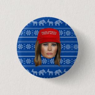 Melania Trump MAGA Christmas 3 Cm Round Badge