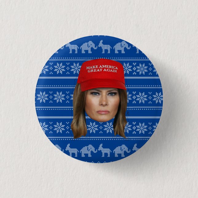 Melania Trump MAGA Christmas 3 Cm Round Badge (Front)