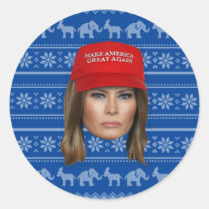 Melania Trump MAGA Christmas Classic Round Sticker