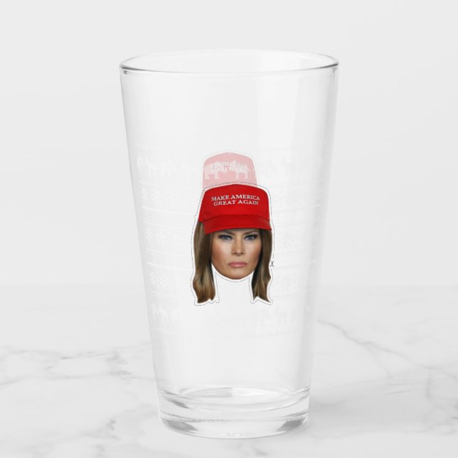 Melania Trump MAGA Christmas Glass (Front)