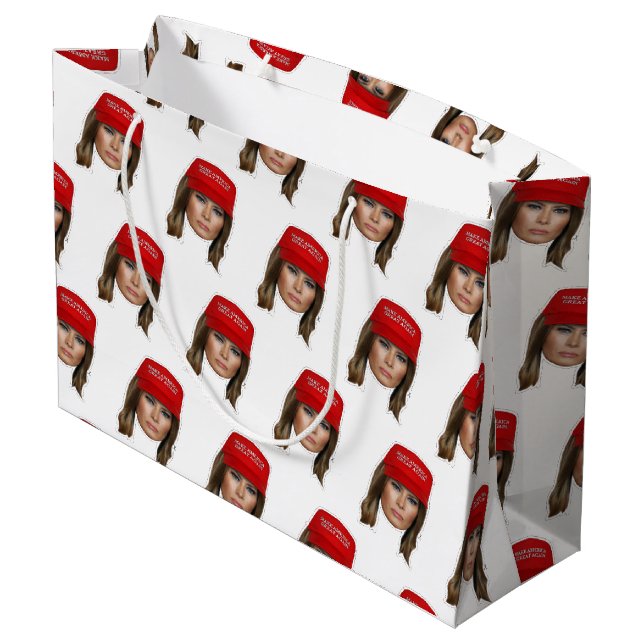 Melania Trump MAGA Christmas Large Gift Bag (Back Angled)