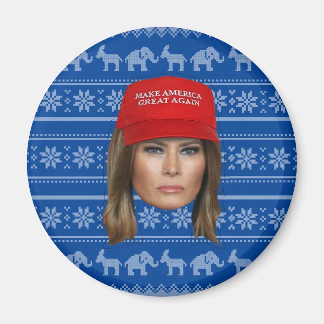 Melania Trump MAGA Christmas Magnet (Front)