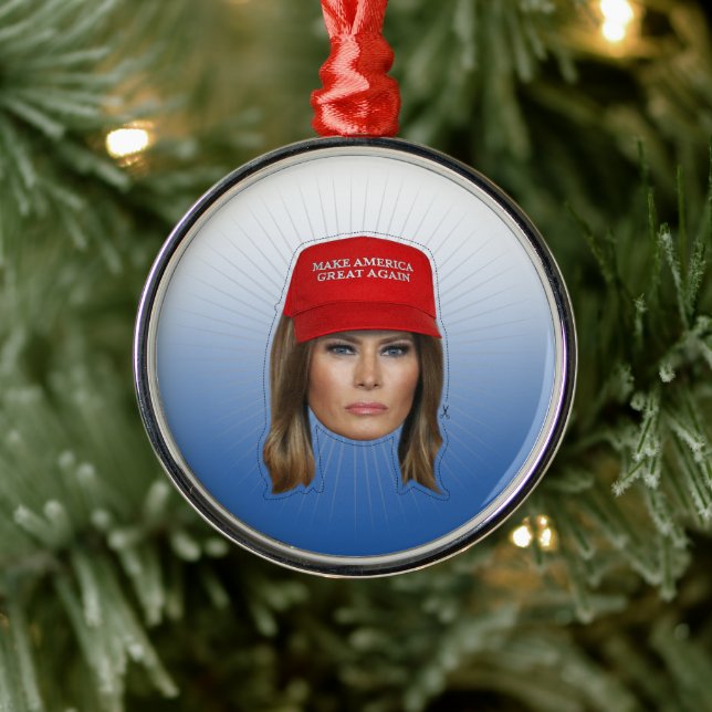 Melania Trump MAGA Christmas Metal Tree Decoration (Tree)