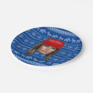 Melania Trump MAGA Christmas Paper Plate