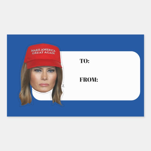 Melania Trump MAGA Christmas Rectangular Sticker (Front)