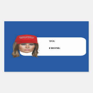 Melania Trump MAGA Christmas Rectangular Sticker