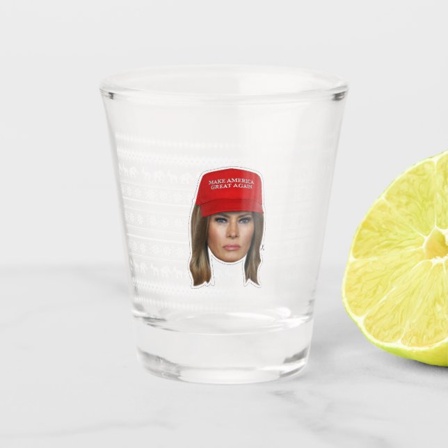 Melania Trump MAGA Christmas Shot Glass (Front)