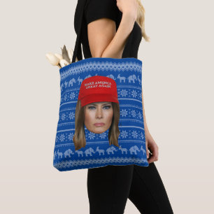 Melania Trump MAGA Christmas Tote Bag