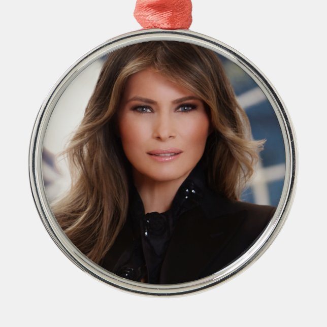 Melania Trump Official White House Photo Metal Tree Decoration (Front)