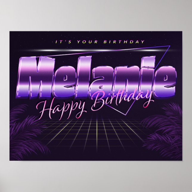 Melanie Name First Name pura retro poster Birthday (Front)